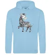 Мужская толстовка (худи) Мультяшна зебра Голубой фото