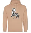 Женская толстовка (худи) Мультяшна зебра Песочный фото