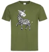 Чоловіча футболка Мультяшна зебра Оливковий фото