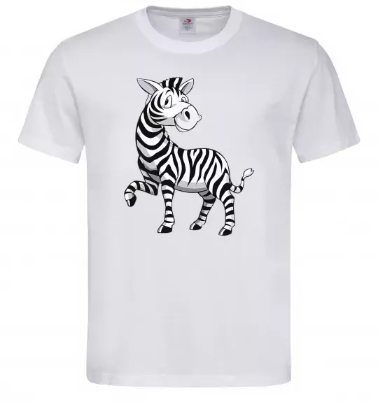 Чоловіча футболка Мультяшна зебра Білий фото