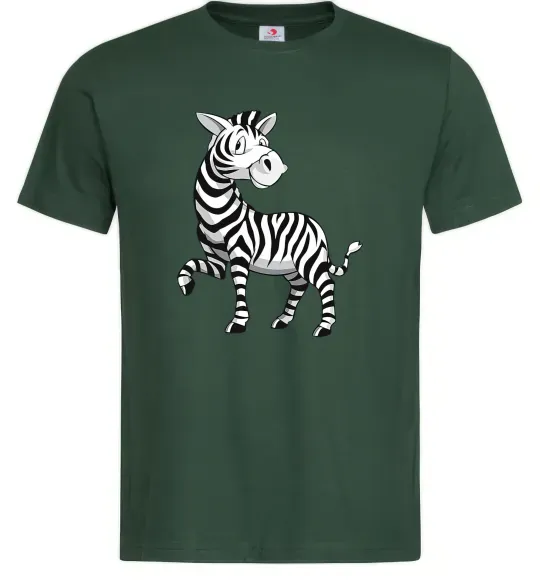 Чоловіча футболка Мультяшна зебра Темно-зелений фото
