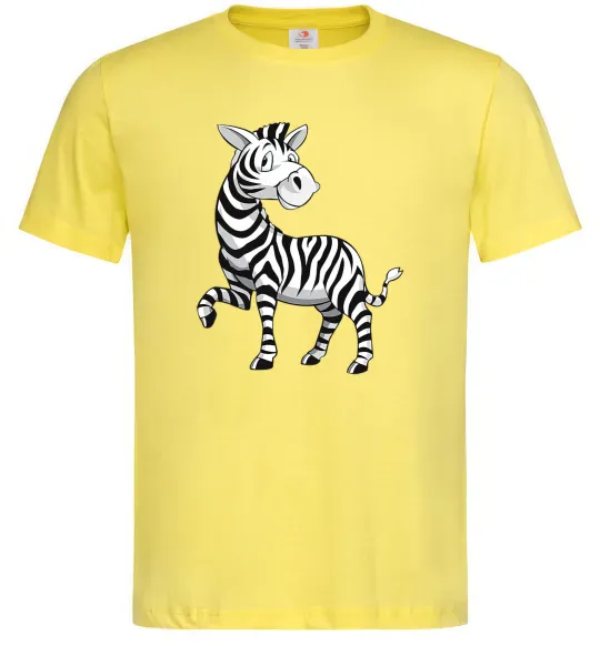 Чоловіча футболка Мультяшна зебра Лимонний фото