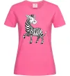Жіноча футболка Мультяшна зебра Яскраво-рожевий фото