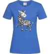 Жіноча футболка Мультяшна зебра Яскраво-синій фото