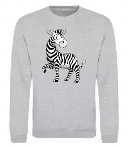 Свитшот Мультяшна зебра Серый меланж фото