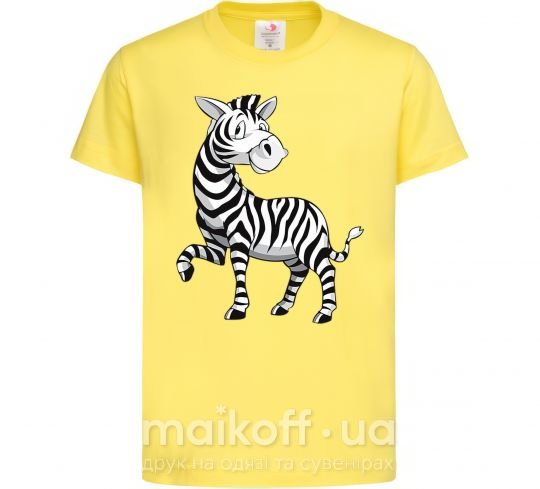 Дитяча футболка Мультяшная зебра Лимонний фото