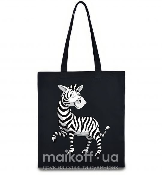 Эко-сумка Мультяшная зебра Черный фото