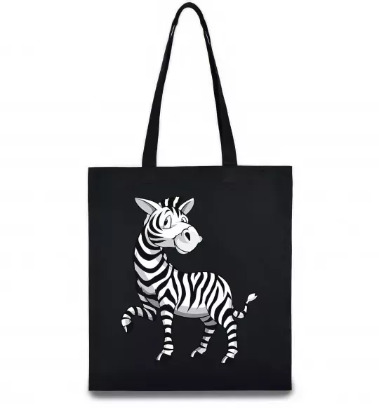 Еко-сумка Мультяшна зебра Чорний фото