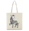 Еко-сумка Мультяшна зебра Бежевий фото