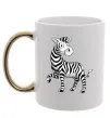 Чашка с цветной ручкой Мультяшна зебра Золото фото