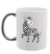 Чашка с цветной ручкой Мультяшна зебра Серебро фото