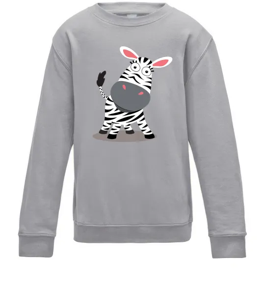 Дитячий світшот Здивована зебра Сірий меланж фото