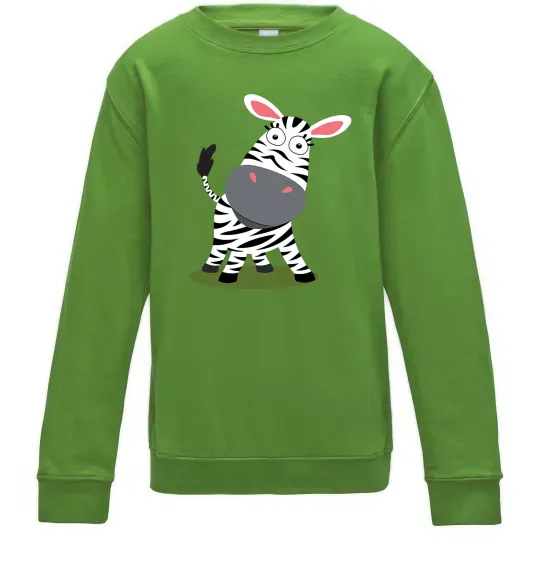 Дитячий світшот Здивована зебра Лаймовий фото