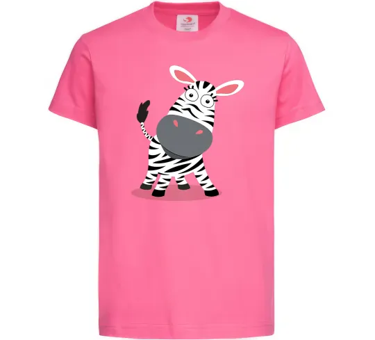 Дитяча футболка Здивована зебра Яскраво-рожевий фото