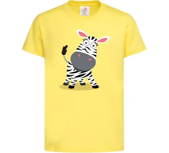 Дитяча футболка Здивована зебра Лимонний фото