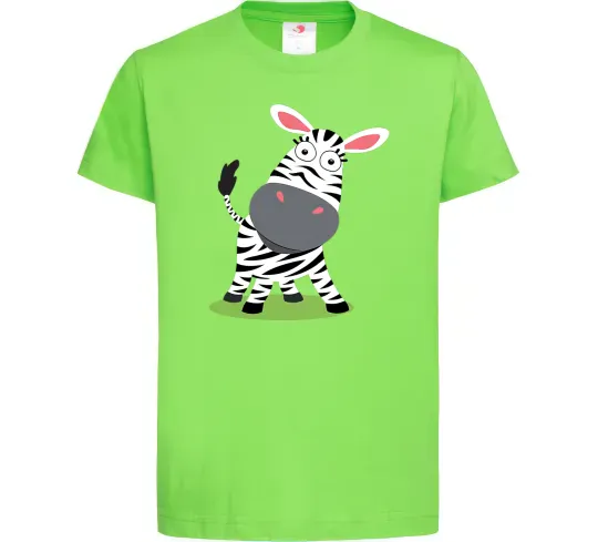 Дитяча футболка Здивована зебра Лаймовий фото