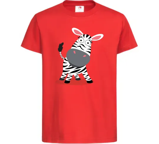 Дитяча футболка Здивована зебра Червоний фото