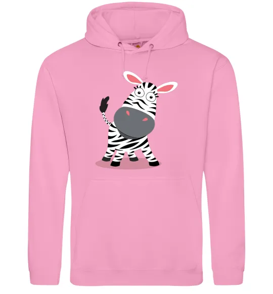 Мужская толстовка (худи) Здивована зебра Розовый фото