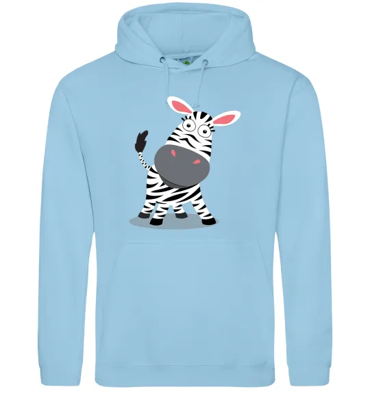 Мужская толстовка (худи) Здивована зебра Голубой фото