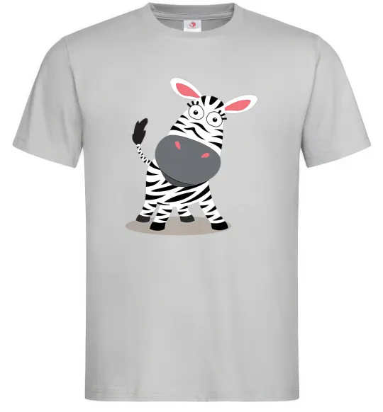Чоловіча футболка Здивована зебра Сірий фото