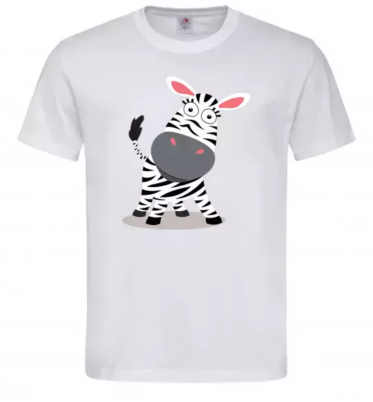 Чоловіча футболка Здивована зебра Білий фото