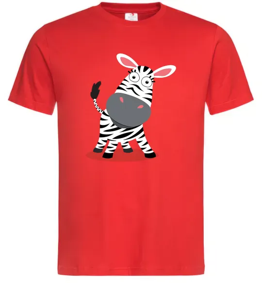 Чоловіча футболка Здивована зебра Червоний фото