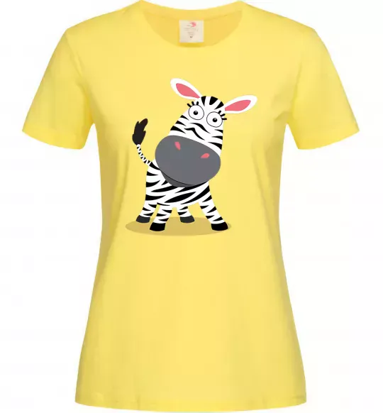Женская футболка Здивована зебра Лимонный фото