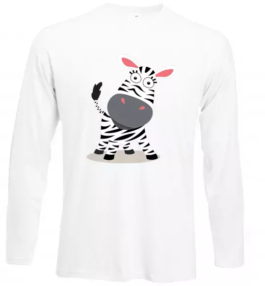 Лонгслів Здивована зебра Білий фото