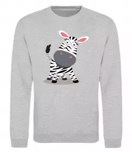 Свитшот Здивована зебра Серый меланж фото