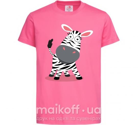 Детская футболка Удивленная зебра Ярко-розовый фото