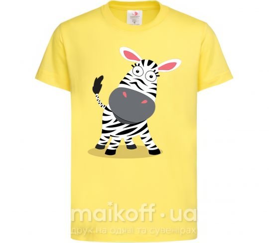 Детская футболка Удивленная зебра Лимонный фото
