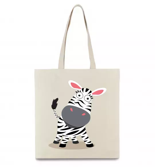 Еко-сумка Здивована зебра Бежевий фото