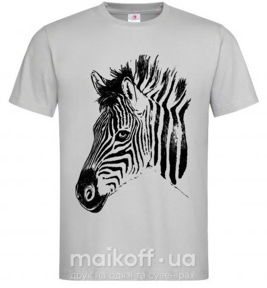 Мужская футболка Морда зебры Серый фото