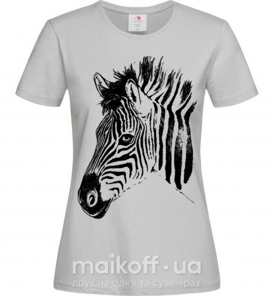 Женская футболка Морда зебры Серый фото