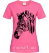 Женская футболка Морда зебры Ярко-розовый фото