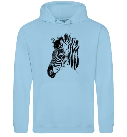 Женская толстовка (худи) Морда зебри Голубой фото