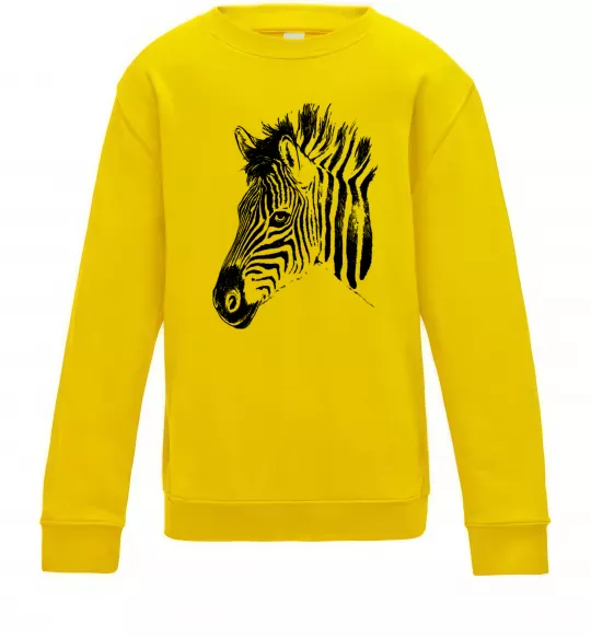 Детский Свитшот Морда зебри Солнечно желтый фото