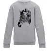 Детский Свитшот Морда зебри Серый меланж фото
