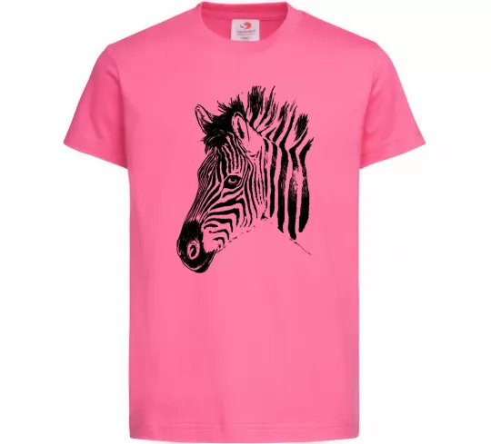Детская футболка Морда зебри Ярко-розовый фото
