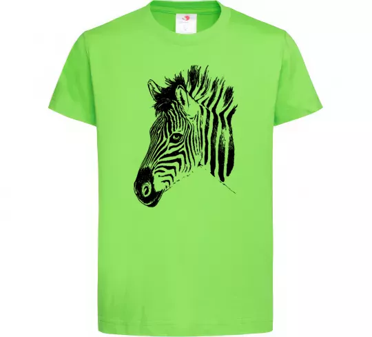 Детская футболка Морда зебри Лаймовый фото
