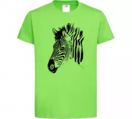 Детская футболка Морда зебри Лаймовый фото