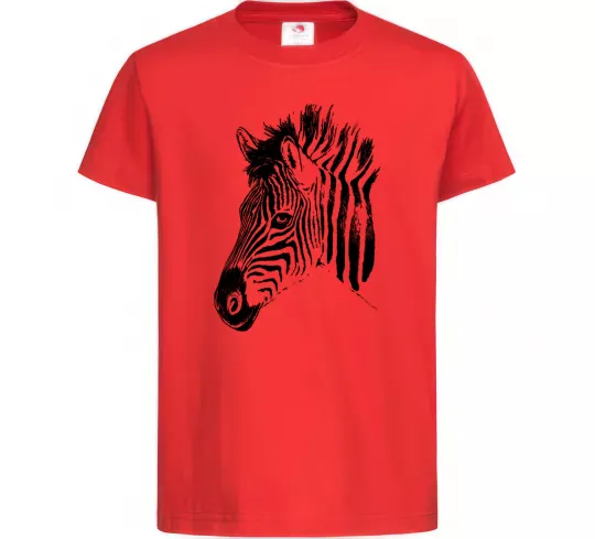 Детская футболка Морда зебри Красный фото