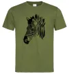 Чоловіча футболка Морда зебри Оливковий фото