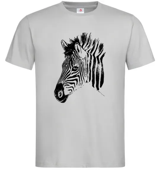 Чоловіча футболка Морда зебри Сірий фото