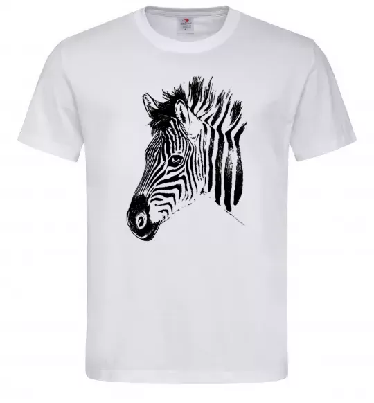Чоловіча футболка Морда зебри Білий фото