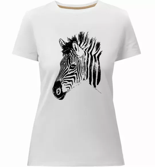 Жіноча преміум футболка Морда зебри Білий фото