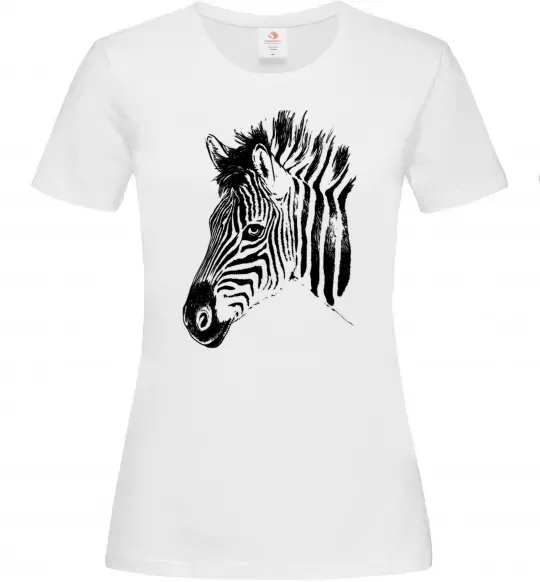 Женская футболка Морда зебри Белый фото