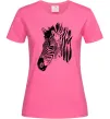 Женская футболка Морда зебри Ярко-розовый фото