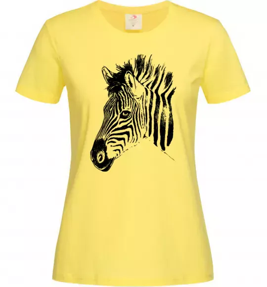 Женская футболка Морда зебри Лимонный фото