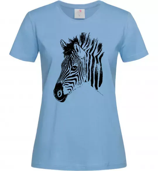 Женская футболка Морда зебри Голубой фото